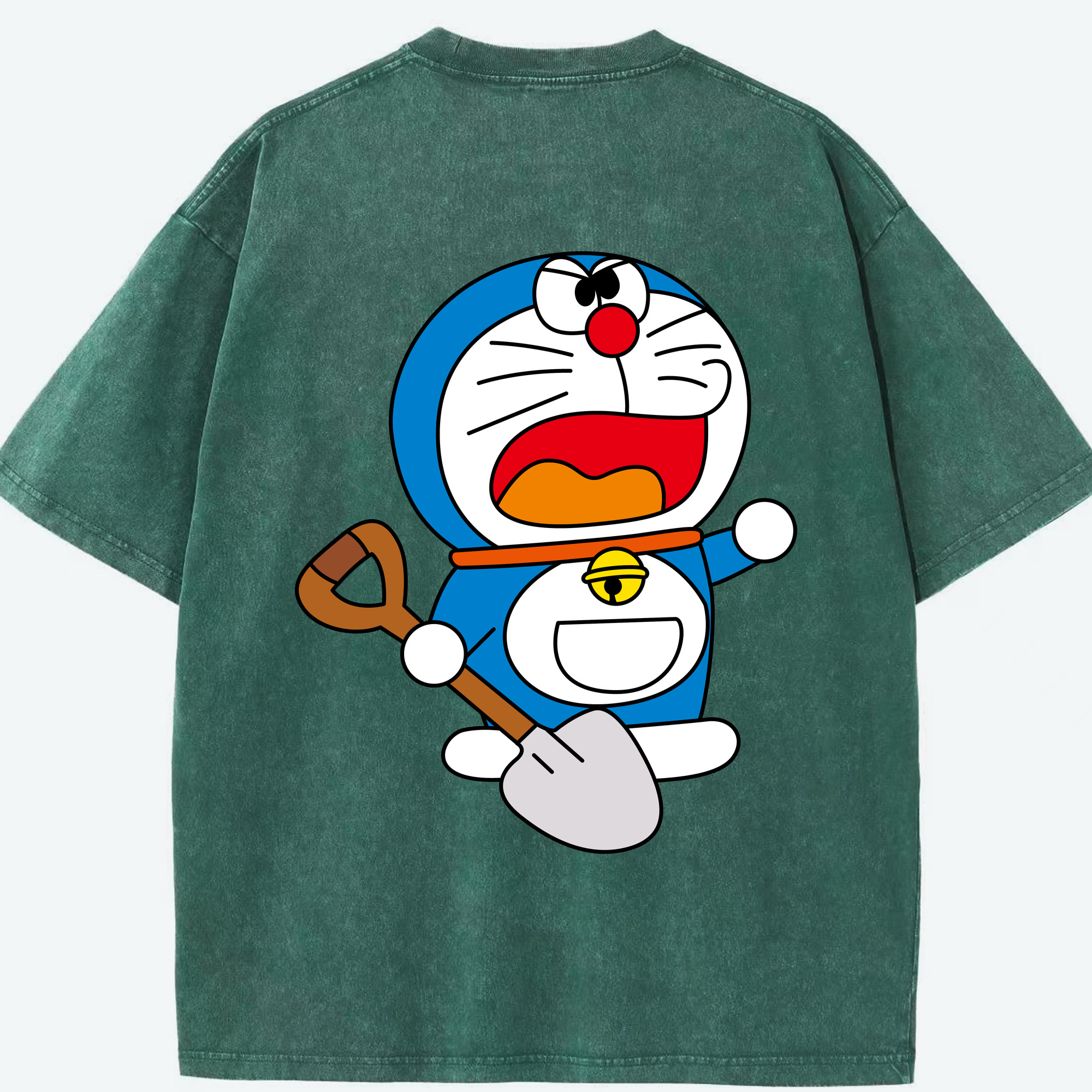 （画像用） ドラえもん Doraemon 綿100% ヴィンテージ風 半袖Tシャツ（背面プリント）